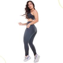 Conjunto Top e Calça Legging com Bolso Academia Feminino Fit