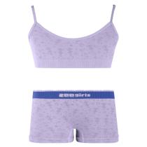 Conjunto Top e Calcinha Boxer Infantil Lilás Zee Rucci Conjunto Top e Calcinha Boxer Infantil Lilás Zee Rucci