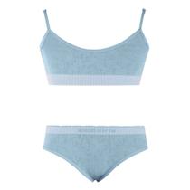 Conjunto Top e Calcinha Tanga Infantil Azul Gelo Zee Rucci