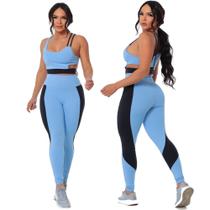 Conjunto Top e Leg Em Poliamida Moda Fitness Roupas Academia