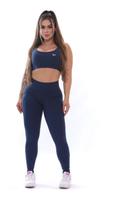 Conjunto Top E Legging Bolso Compressão Cintura Alta Corrida