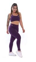 Conjunto Top E Legging Bolso Compressão Cintura Alta Corrida