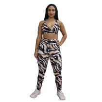 Conjunto Top e Legging Cós Frufru Marmorizado VESTEM - Proteção UV 50+ Conjunto Top e Legging Cós Frufru Marmorizado VESTEM - Proteção UV 50+