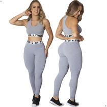 Conjunto Top e Legging Elástico Exposto Academia