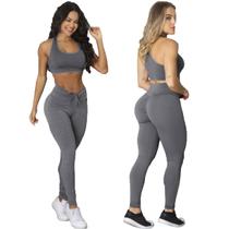 Conjunto Top e Legging Levanta Bumbum Academia Feminino Zero Transparencia Conjunto Top e Legging Levanta Bumbum Academia Feminino Zero Transparencia
