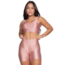 Conjunto Top e Short New Zig 3D Bella Fiore Bojo Compressão Academia Treino Moda Fitness