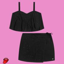 Conjunto Top e Shorts/Saia Preto - Dway