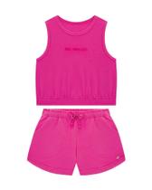 Conjunto top em cotton e short em moletinho Conjunto top em cotton e short em moletinho