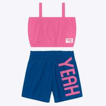 Conjunto Top em Malha e Shorts em Molecotton Infantil Feminino Kyly 1000260