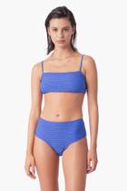 Conjunto top faixa texturizado azul Conjunto top faixa texturizado azul