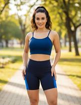 Conjunto Top fitness ALÇA FINA bojo Feminino + SHORT leg LEGGING REDINHA Academia Corrida 644