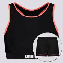Conjunto Top Gym e Shorts Board Puma Feminino Preto
