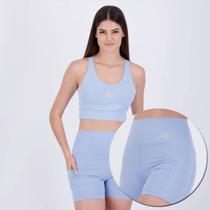 Conjunto Top Kappa Maria e Shorts Kappa Pocket Feminino Azul Claro