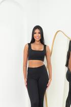 Conjunto Top + Legging Canelado Feminino Academia Fitness