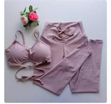 Conjunto Top + Legging Cor Bege, Tam. P Conjunto Top + Legging Cor Bege, Tam. P