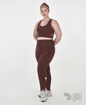 Conjunto Top+Legging Cos Plus Size Alto Giro Marrom P+(46/48