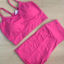 Conjunto top + short com bolso em poliamida fitness para malhar academia - KB