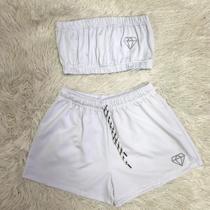 Conjunto Top + Short Suplex Gringas Model Sem Bojo