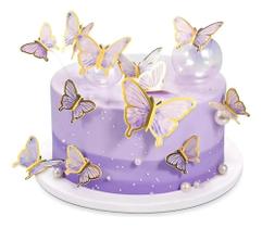 Conjunto Topo Bolo De Borboletas Decoração De Bolo De Festa