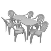 Conjunto TopPlast com Mesas de Plástico Top e 6 Cadeiras Isabela - Branco