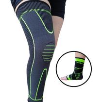 Conjunto Tornozeleira Ajustável + Joelheira Longa De Compressão Esportiva Estabilizadora Fitness Ortopédica Para Pernas