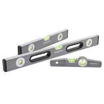 Conjunto Torpedo Level WORKPRO de 3 peças Spirit Level 9 cm 16 cm 24 cm