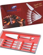 Conjunto Torta E Bolo Elegante 7 Pçs Sobremesa Pá E Garfos Madefer Conjunto Torta E Bolo Elegante 7 Pçs Sobremesa Pá E Garfos Madefer