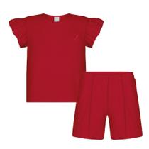 Conjunto Total Look Menina Alakazoo em Malha Nikko Vermelho
