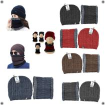 Conjunto Touca Gorro Cachecol Tricô Gola Estilo Inverno