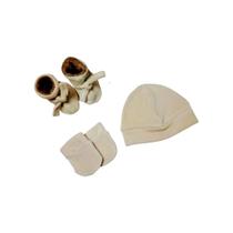 Conjunto, touca, pantufa, e luva