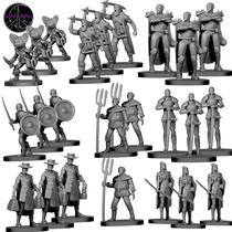 Conjunto Toy Figures Wildspire 28 mm DND Miniatures Town Enemies, 24 unidades Conjunto Toy Figures Wildspire 28 mm DND Miniatures Town Enemies, 24 unidades