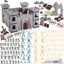 Conjunto Toy Soldiers, 3 lontras, 310 unidades, Medieval Knight Army Men Conjunto Toy Soldiers, 3 lontras, 310 unidades, Medieval Knight Army Men