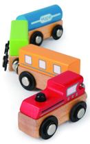 Conjunto Toy Train Set Hape Qubes Wooden Magnetic Classic 36m+