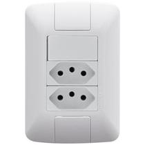 Conjunto Tramontina Aria 1 Interruptor Simples + 2 Tomadas 10A 57241/087 Branco