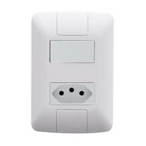 Conjunto Tramontina Aria 1 Interruptor Simples e 1 Tomada 57241/064 Branco 615315 Conjunto Tramontina Aria 1 Interruptor Simples e 1 Tomada 57241/064 Branco 615315