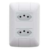 Conjunto Tramontina Aria 2 Tomadas 10A 2P+T Branco 57241/065 614998 Conjunto Tramontina Aria 2 Tomadas 10A 2P+T Branco 57241/065 614998