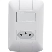 Conjunto Tramontina Aria 4X2 Branco Com Placa (1 Simples+1Tomada ) 57241/064 Conjunto Tramontina Aria 4X2 Branco Com Placa (1 Simples+1Tomada ) 57241/064
