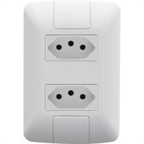 Conjunto Tramontina Branco Com Placa Aria 2 Tomadas 2P+T. 20A. - 57241066