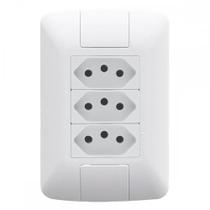 Conjunto Tramontina Branco Com Placa Aria 3 Tomadas 2P+T. 10A. - 57241076