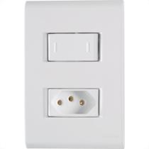Conjunto Tramontina Branco Com Placa Liz 1 Simples + Tomada 2P+T. 10A. - 57170/264 Conjunto Tramontina Branco Com Placa Liz 1 Simples + Tomada 2P+T. 10A. - 57170/264