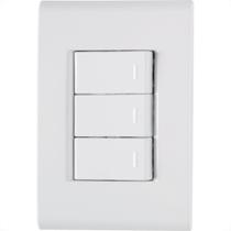 Conjunto Tramontina Branco Com Placa Liz Branca 3 Simples - 57170/070 Conjunto Tramontina Branco Com Placa Liz Branca 3 Simples - 57170/070