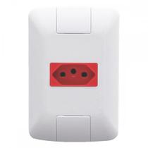 Conjunto Tramontina Com Placa Aria 1 Tomada 2P+T. 20A. Vermelha - 41015 Conjunto Tramontina Com Placa Aria 1 Tomada 2P+T. 20A. Vermelha - 41015