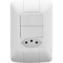 Conjunto Tramontina Com Placa Aria 2 Simples+Tomada 2P+T. 10A. - 241073