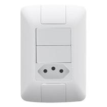 Conjunto tramontina com placa aria 2 simples+tomada 2p+t. 10a. - 241073