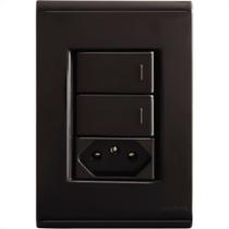 Conjunto Tramontina Com Placa Liz Grafite 2 Simples+Tomada .2P+T. 10A.