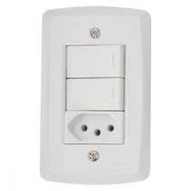 Conjunto Tramontina Com Placa Lux2 2 Simples + Tomada 2P+T. 10A. 57145073