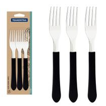 Conjunto Tramontina De Garfos De Mesa Preto Aço Inox 3 Peças