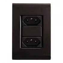 Conjunto Tramontina Grafite Com Placa Liz 2 Tomadas 2P+T. 10A.