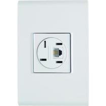 Conjunto Tramontina Liz 4X2 Branco Com Placa (1 Tomada Fone+Rj11)