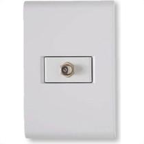 Conjunto Tramontina Liz 4X2 Branco Com Placa (1 Tomada Tv)